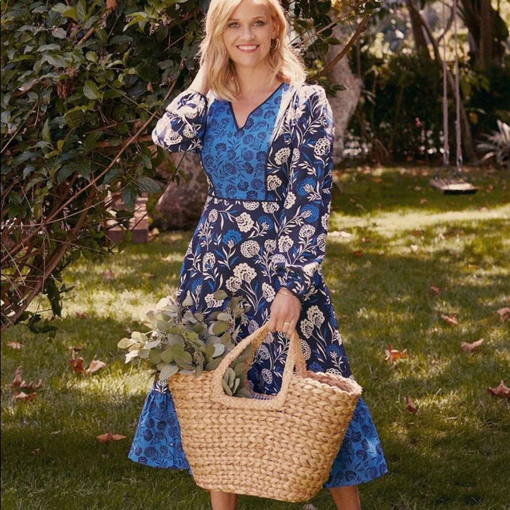 Fit and Flare silk Dress in Dahlia, boho
